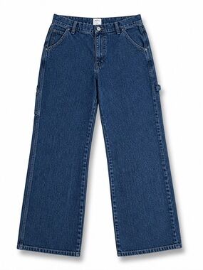Vintage 90s Esprit Dark Blue Wide-Leg Flare carpenter Jeans 31
